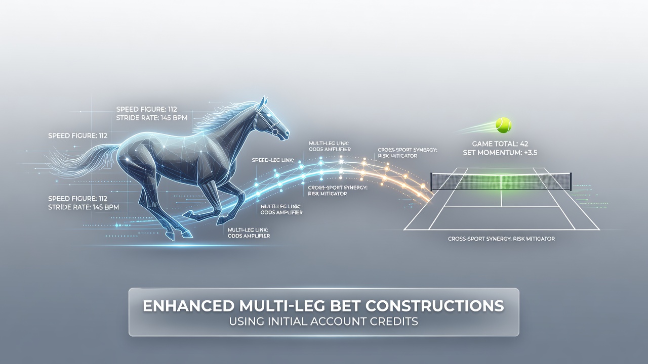 Data visualization showing equine speed figures from horse racing paired with tennis game total charts for multi-leg betting analysis