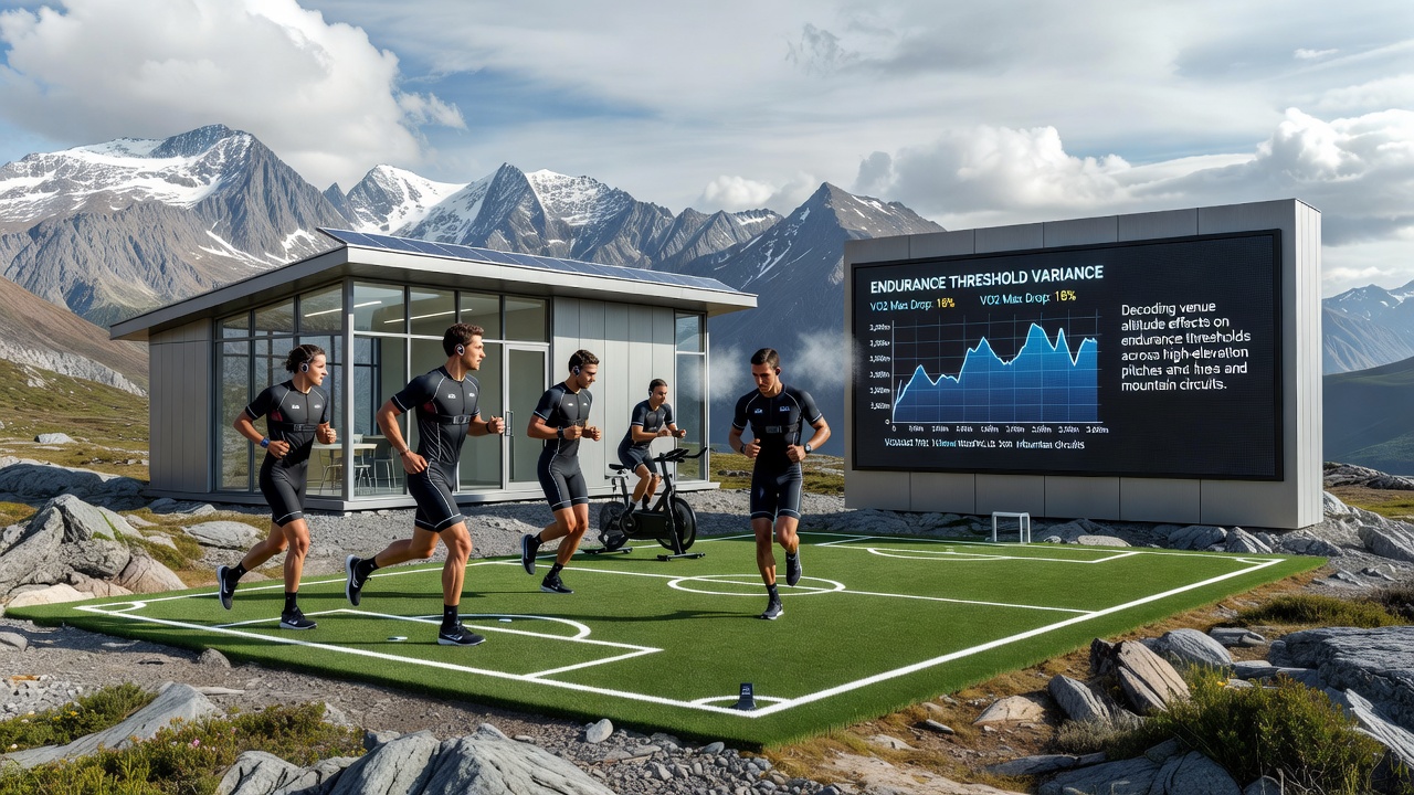 Athletes competing on a high mountain circuit with visible endurance demands and thin air environment