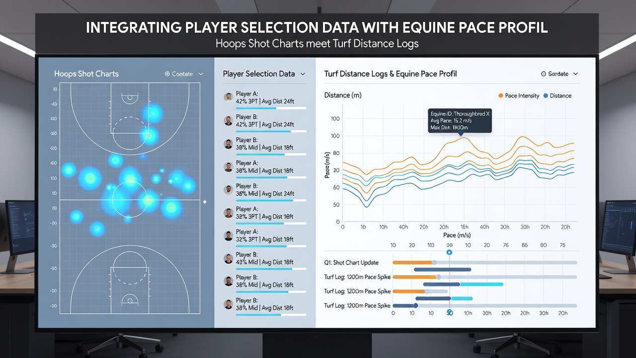 Integrated analytics dashboard showing basketball and equine data correlations