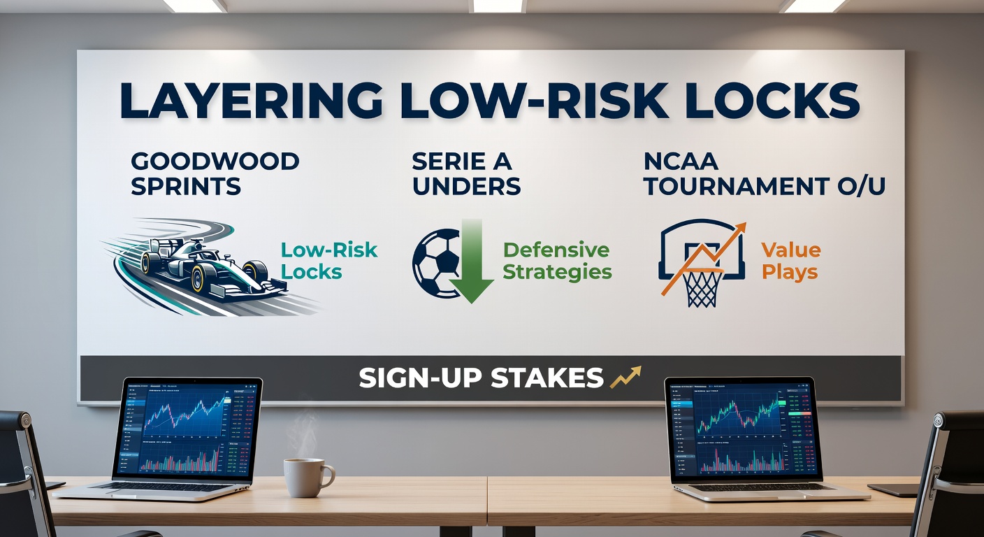 Horse racing sprint at Goodwood with jockeys urging their mounts forward in a tight pack, capturing the high-speed action of short-distance races