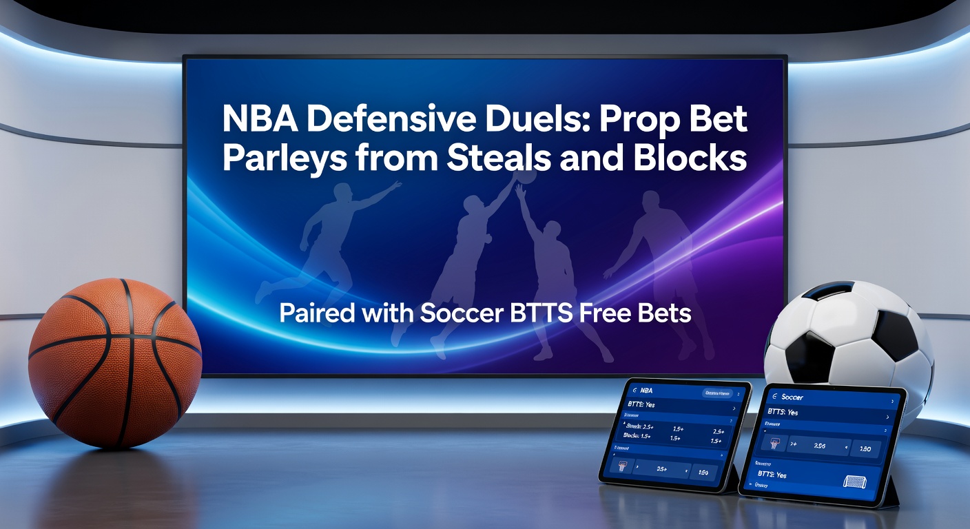 Soccer match with both teams scoring, overlaid with NBA defensive highlights symbolizing paired betting strategies