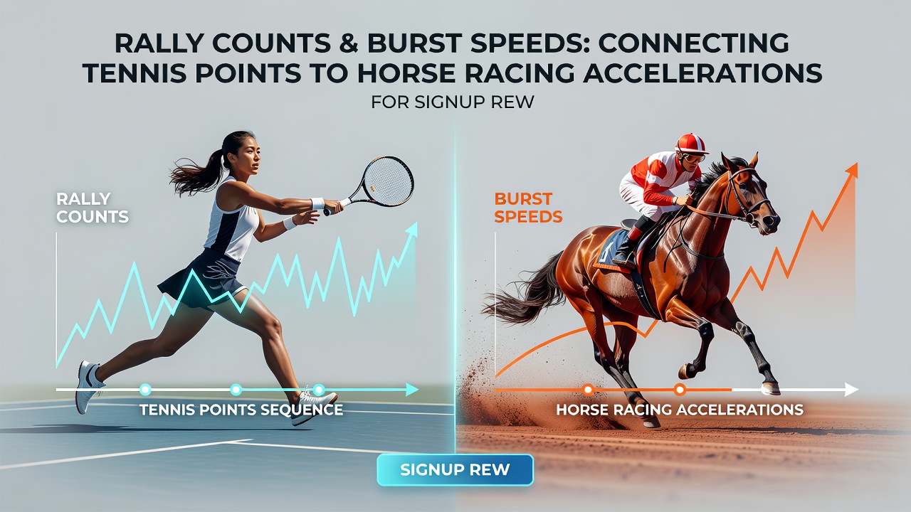 Data visualization chart overlaying tennis rally length trends with horse racing acceleration curves