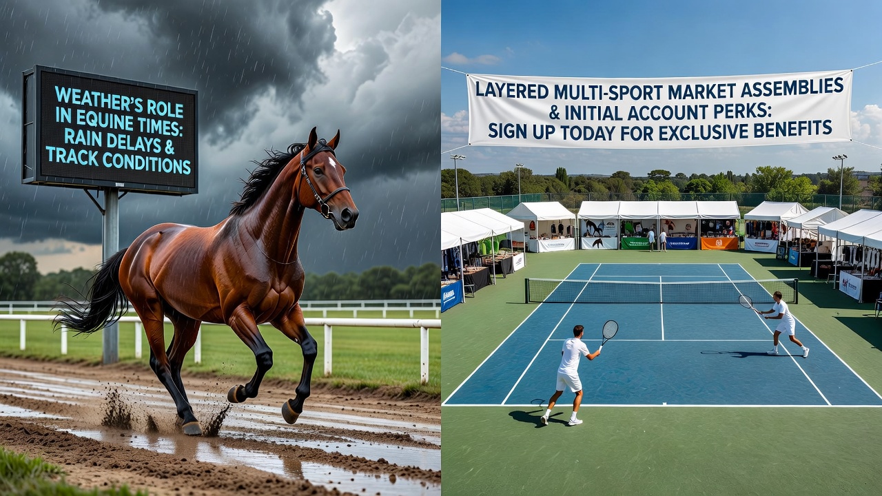 Weather's Role in Shaping Equine Times Alongside Tennis Court Variations for Layered Multi-Sport Market Assemblies with Initial Account Perks
